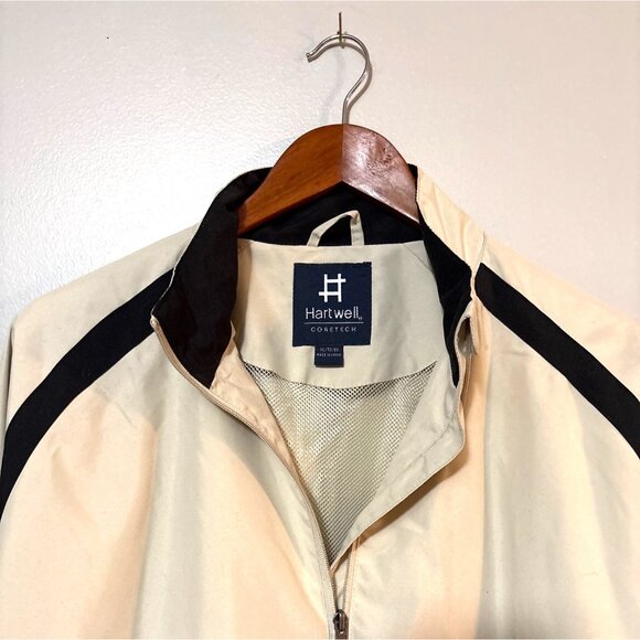 Vintage Hartwell Coretech Beige & Black Lightweight Polyester Windbreaker Jacket - Picture 2 of 7